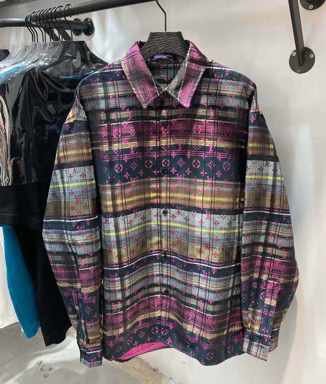 Multi-color mixed design shirt jacket