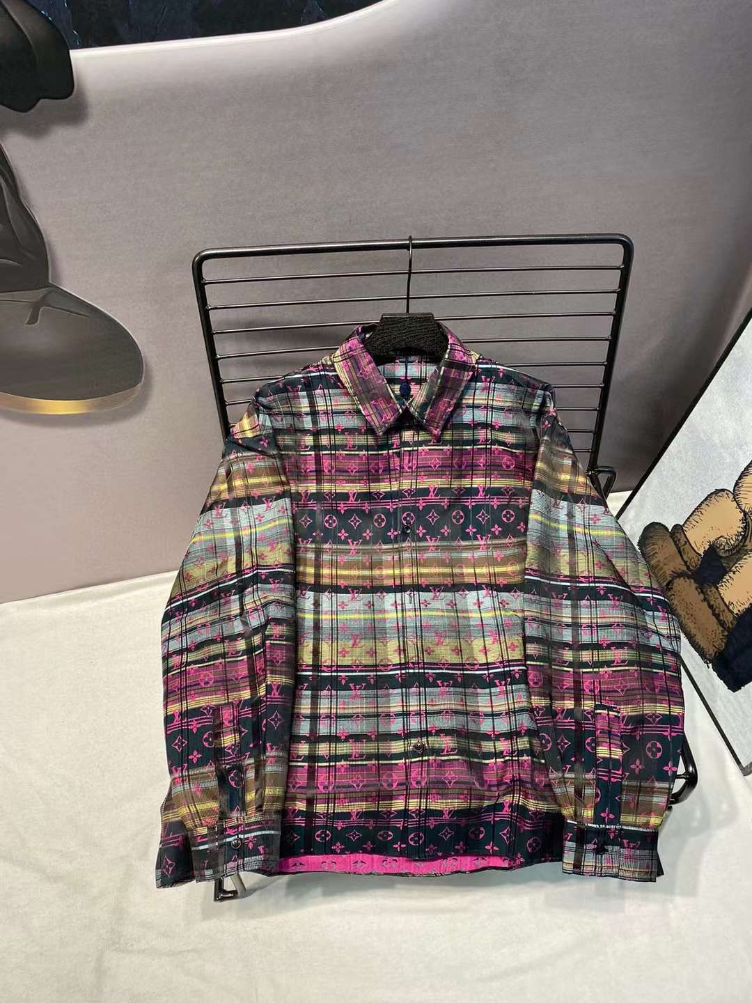 Multi-color mixed design shirt jacket