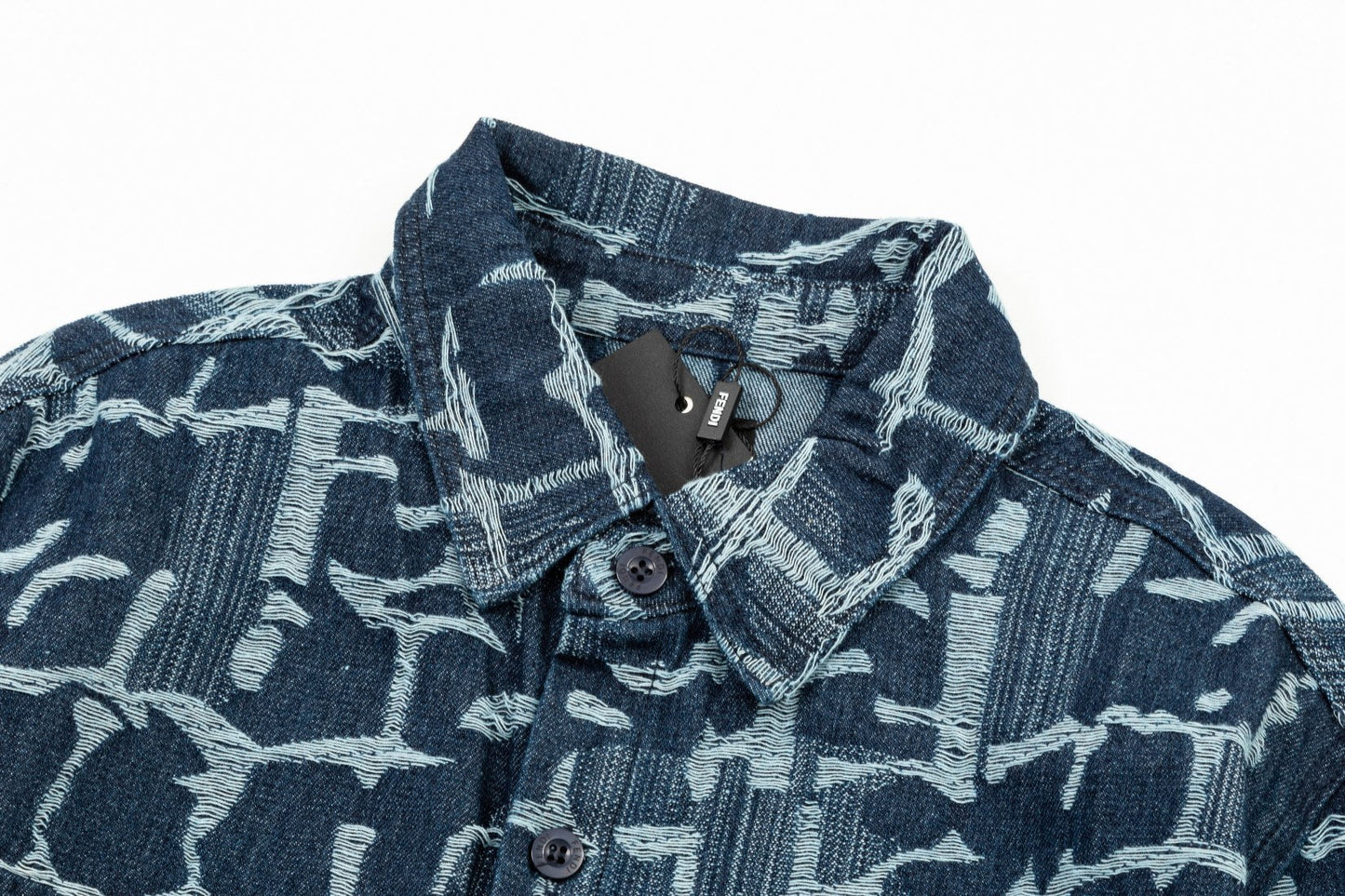 Tassel jacquard denim shirt