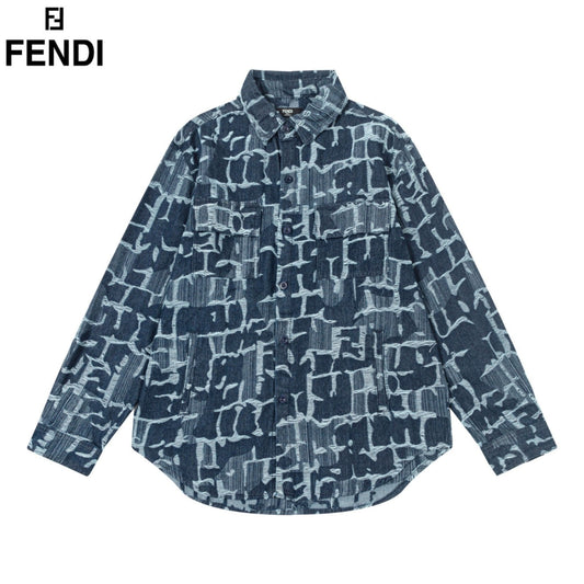 Tassel jacquard denim shirt