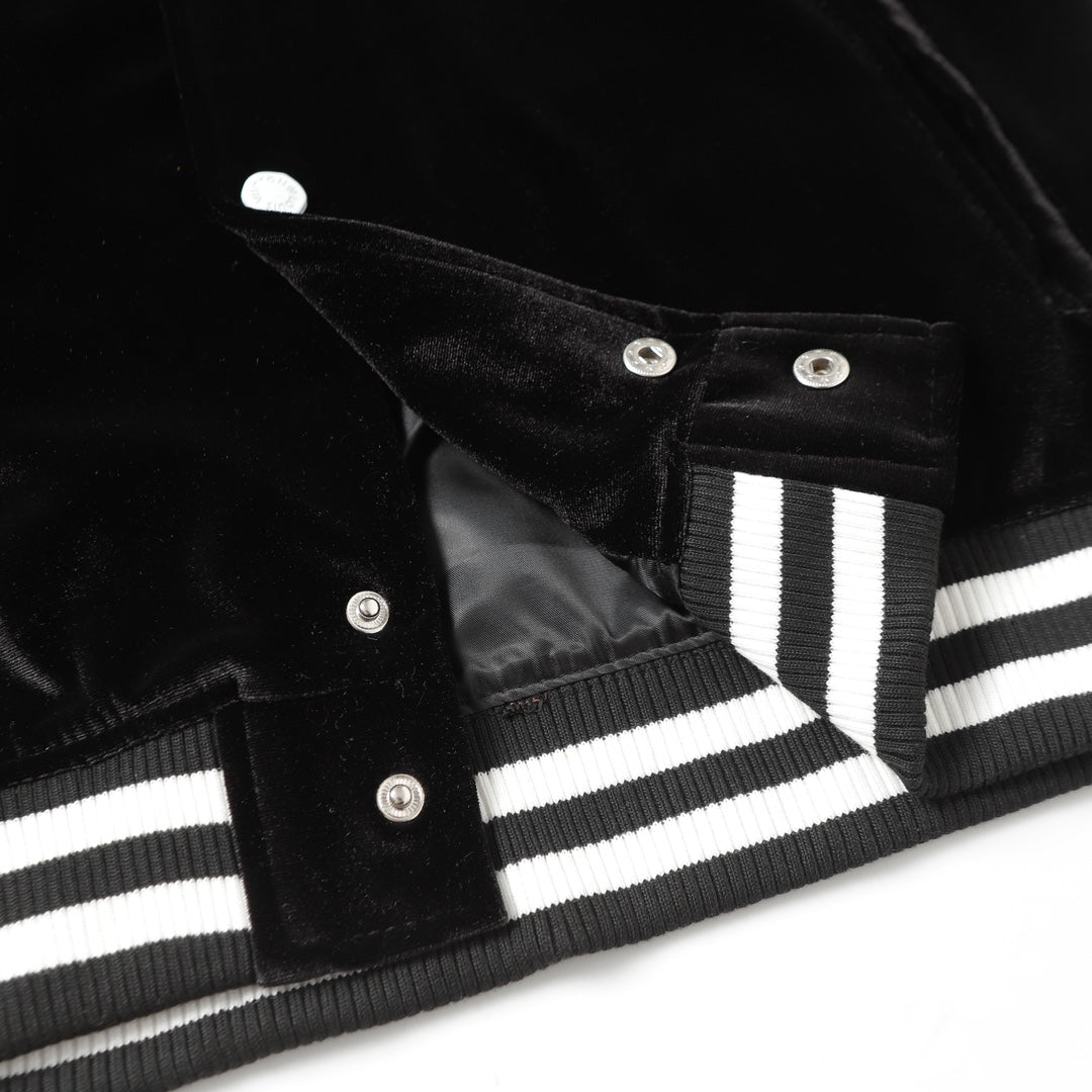 1102 New high quality black classic baseball jacket