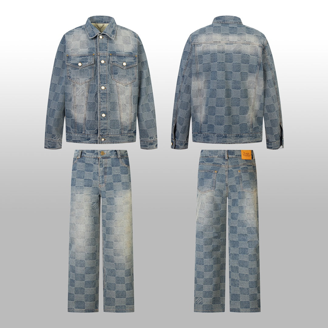 1014 High quality jacquard heavy wash jacket