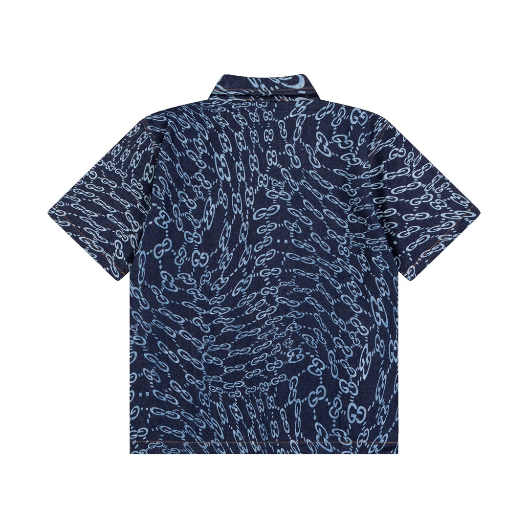 0617 New denim short-sleeved shirt