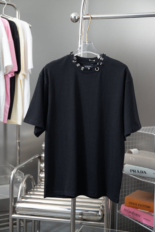 0617 New metallic neckline T-shirts