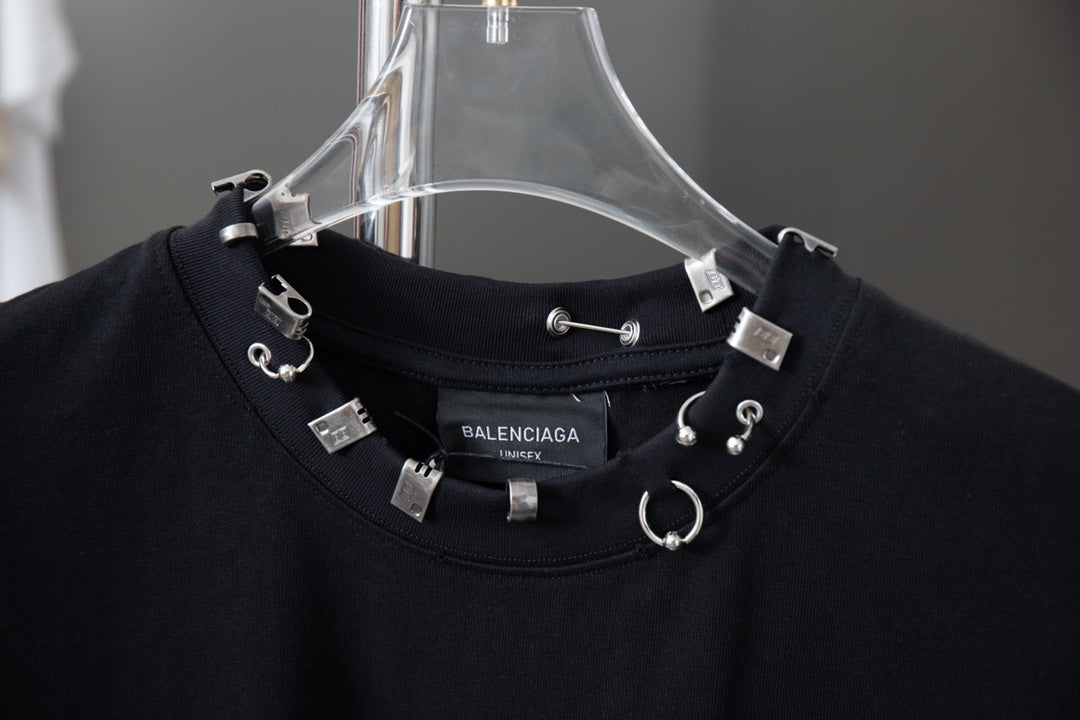 0617 New metallic neckline T-shirts