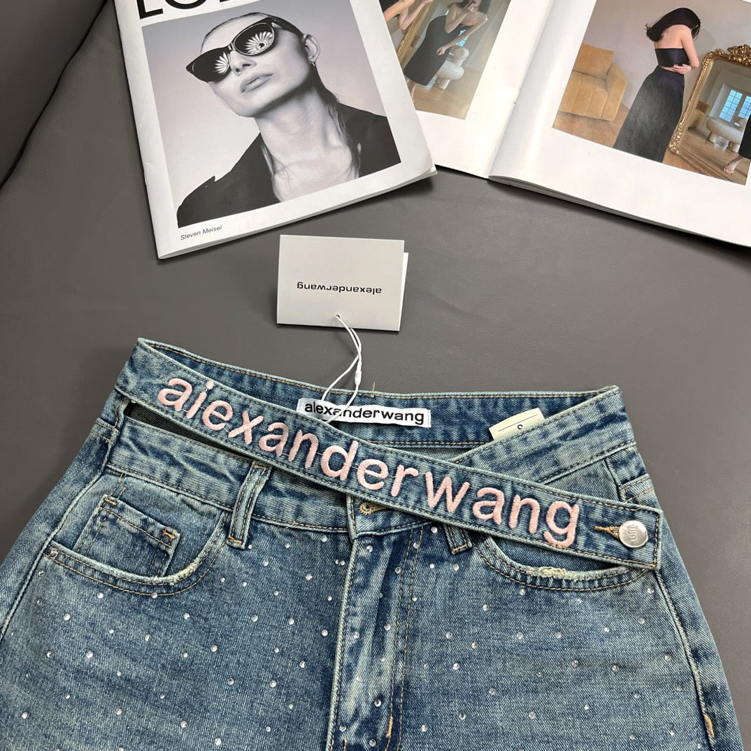 0528 Classic Lettering Denim Shorts