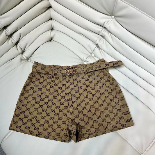 0528 Khaki high waist shorts