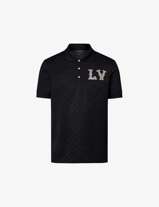 0528 L's Brand-embroidered short-sleeve cotton polo shirt