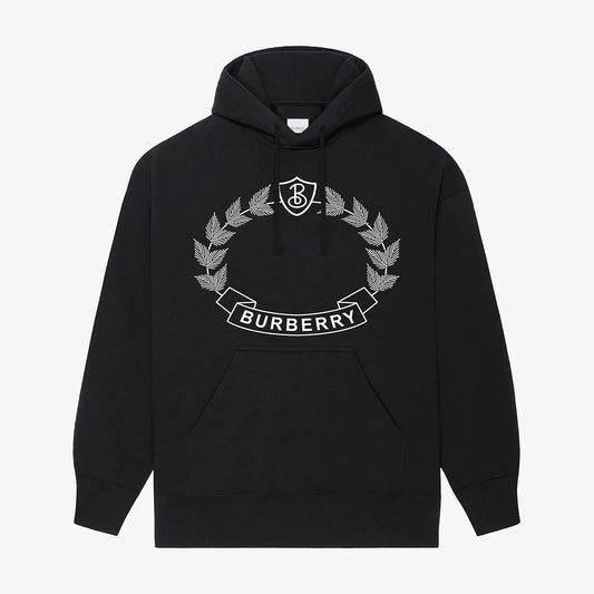 Oak Leaf Crest Print Hoodie