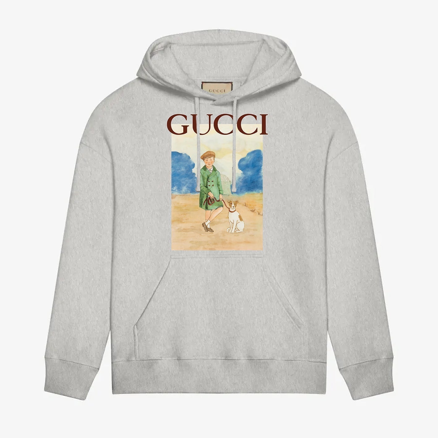 Children And Dogs Print Hoodie