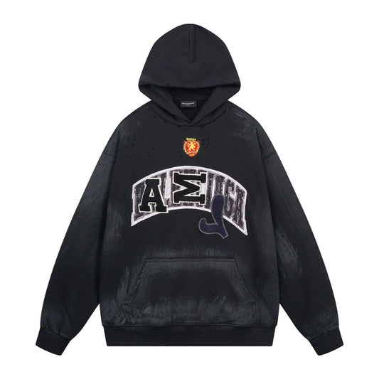 Skater Hoodie Oversized in black curly fleece