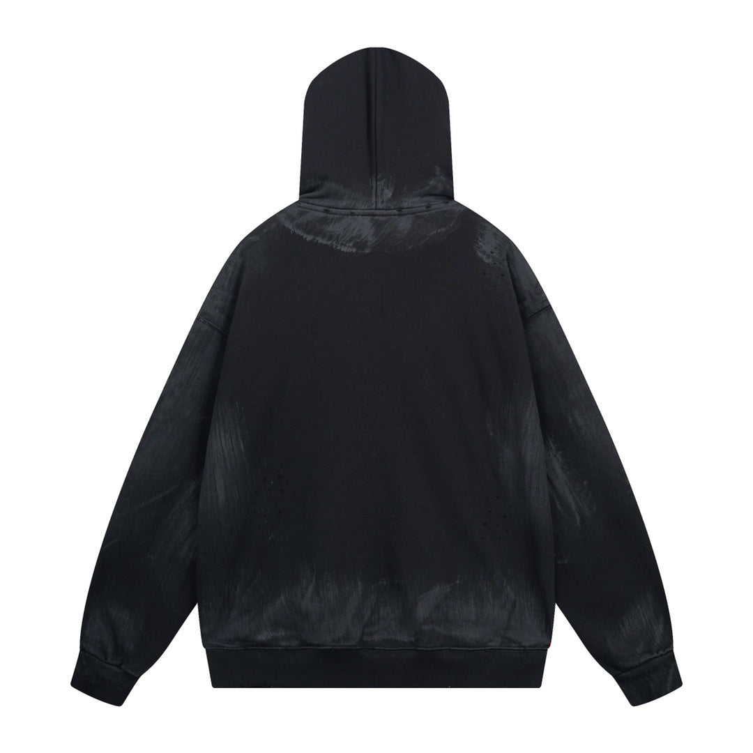 Skater Hoodie Oversized in black curly fleece