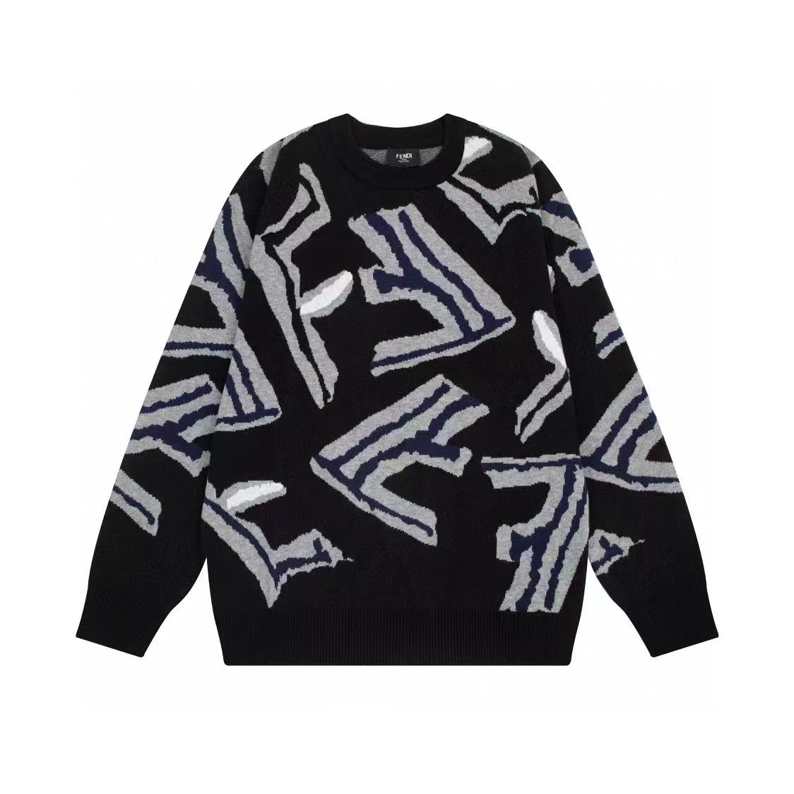 F Letter Knitted Sweater