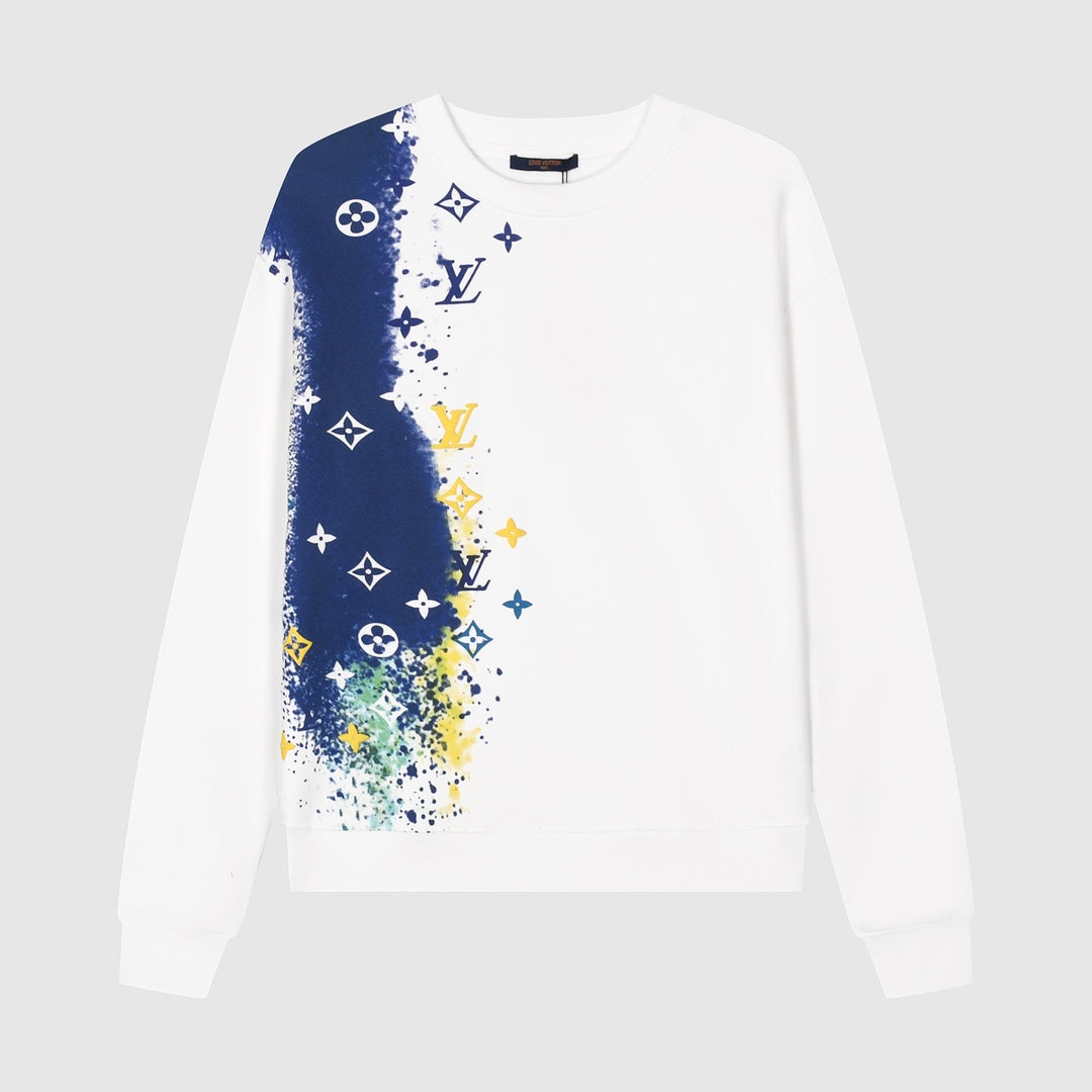 Blue Yellow Print Sweatshirt