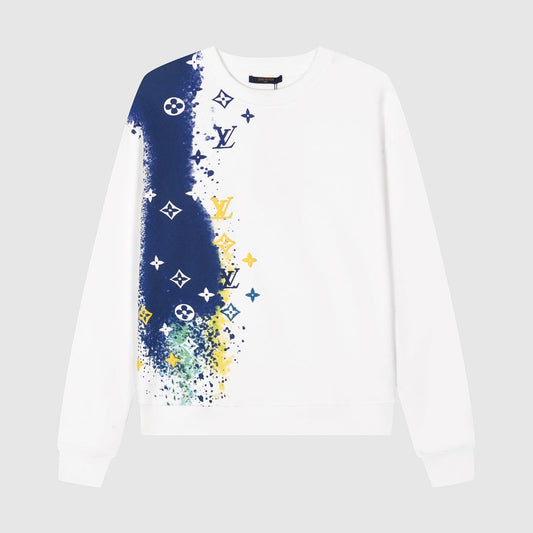 Blue Yellow Print Sweatshirt