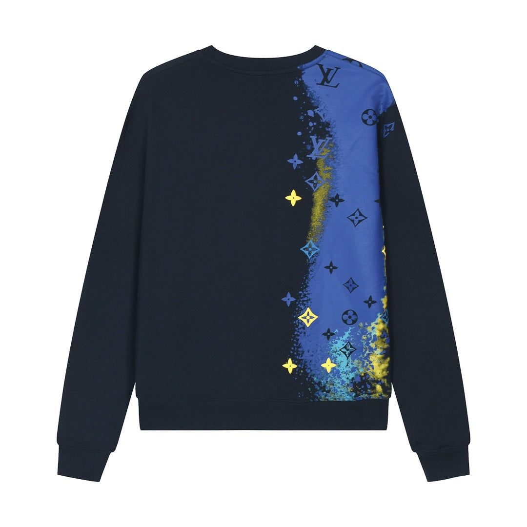 Blue Yellow Print Sweatshirt