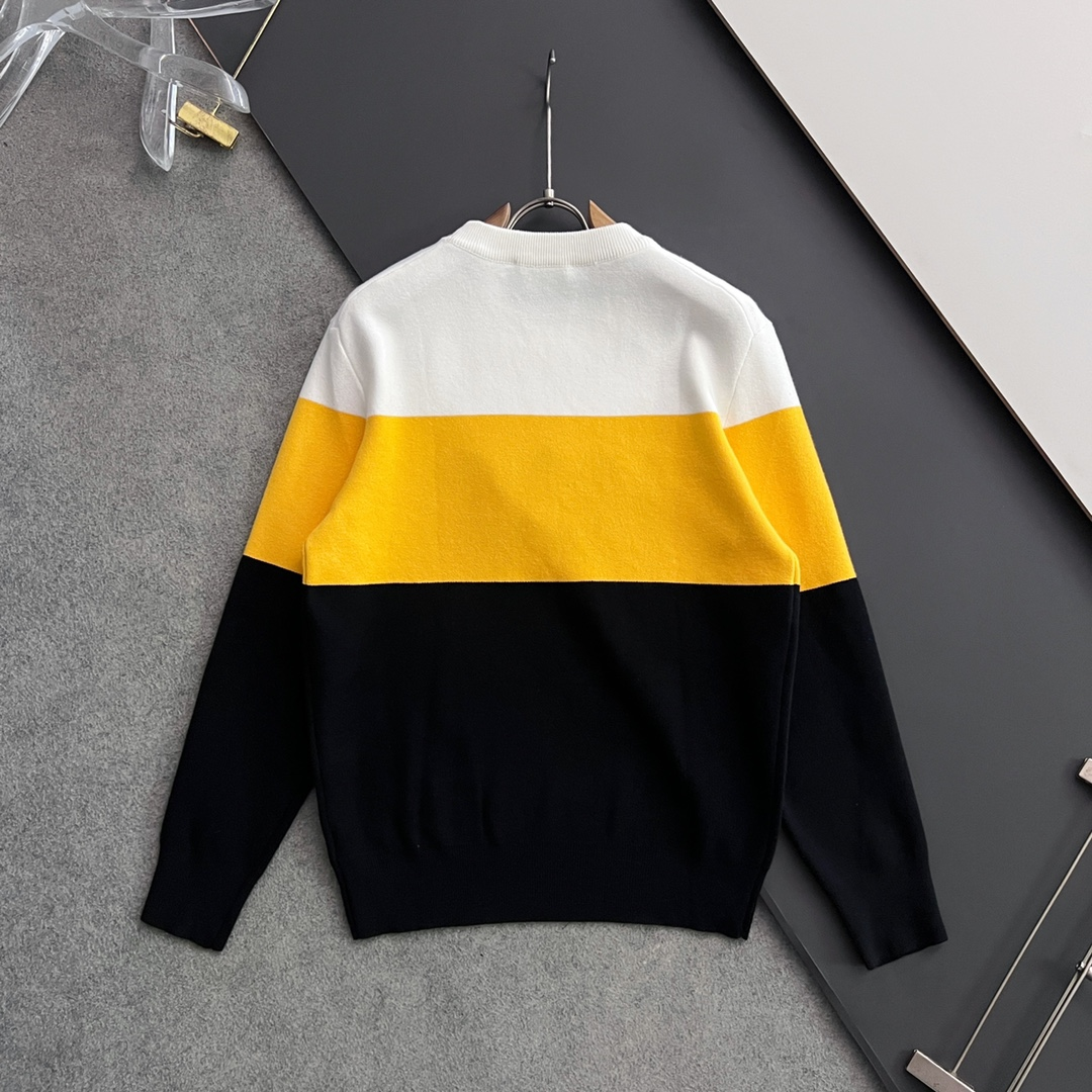 Patchwork color crew neck sweater