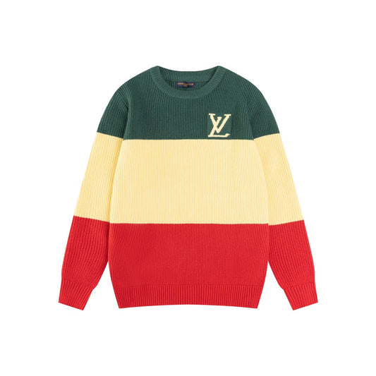 New traffic light color-matching knit sweater