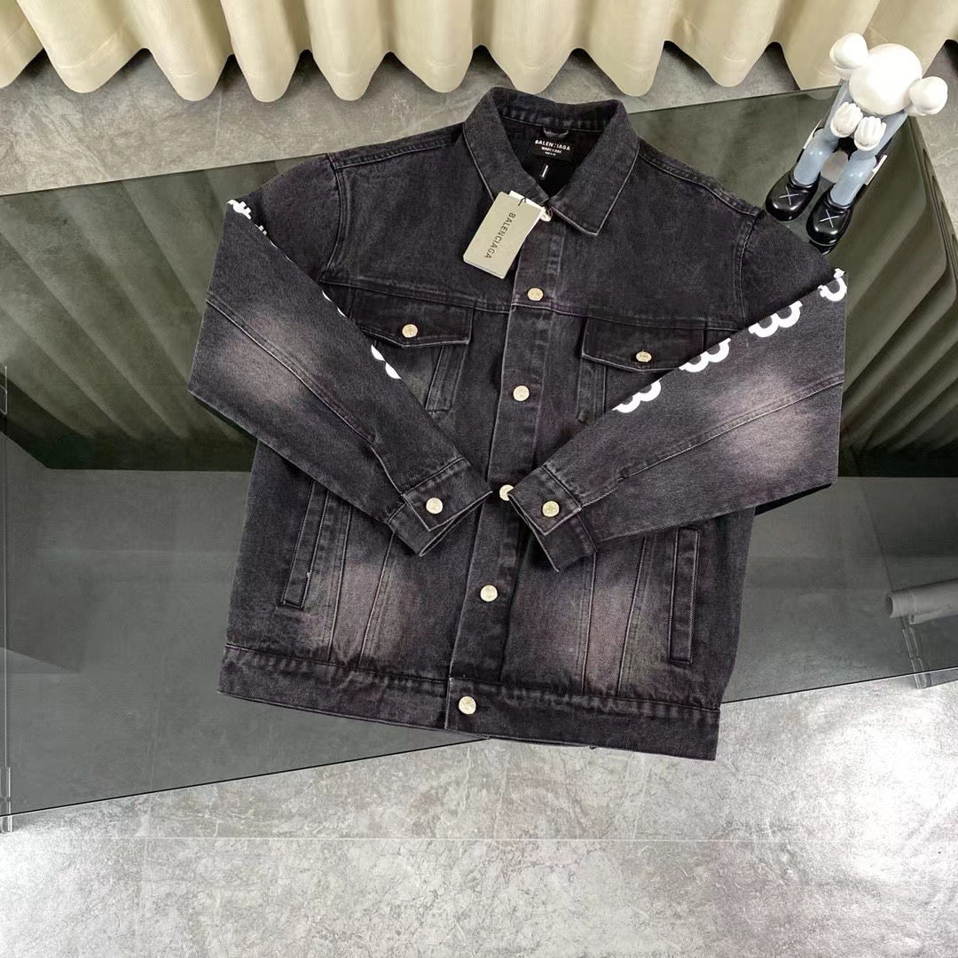 Light luxury double B print denim jacket