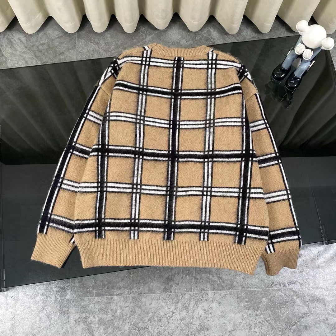 24SS plaid knit classic cardigan