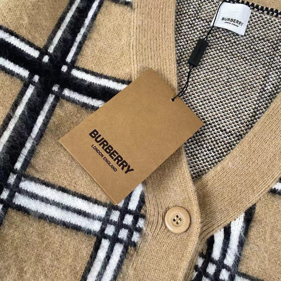 24SS plaid knit classic cardigan