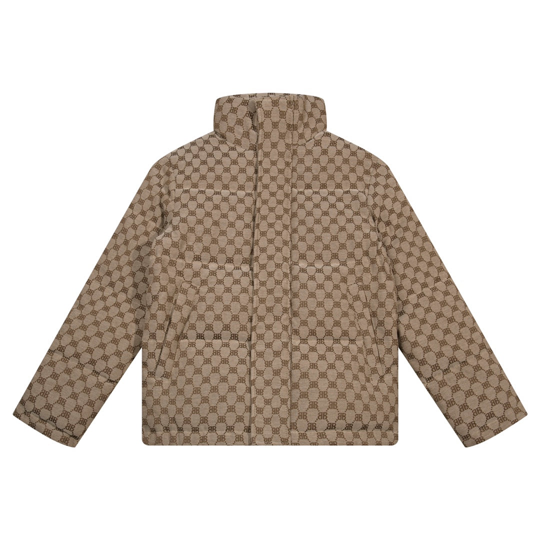 1021 New jacquard fabric down jacket