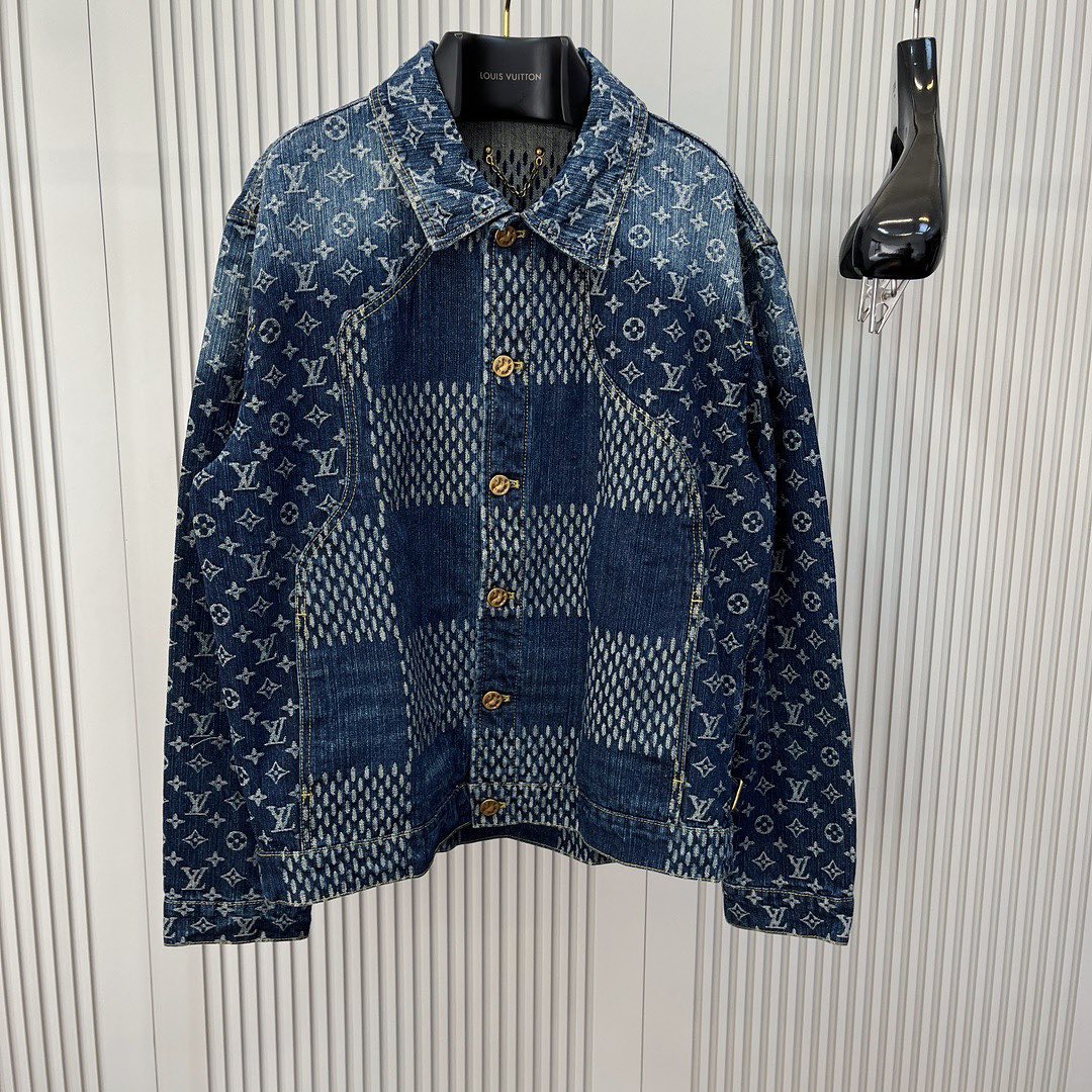 Design plaid denim jacket